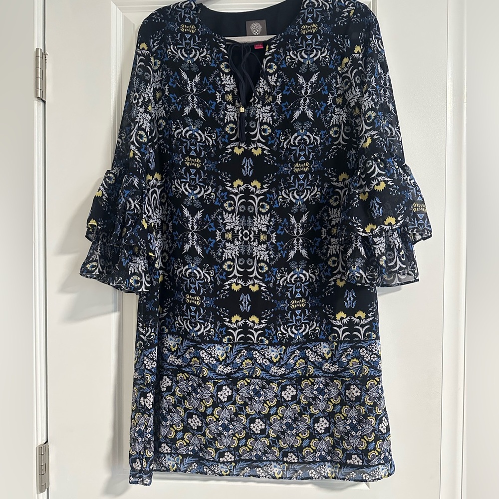 Vince Camuto Black and Blue Floral Dress